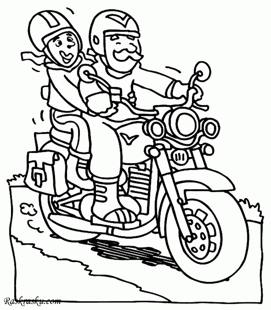 Раскраски для мальчиков мотоциклист