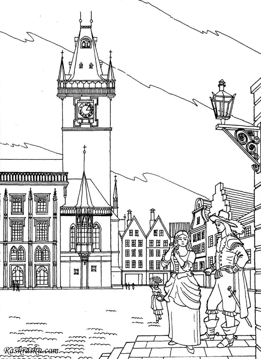 Эскиз средневекового города