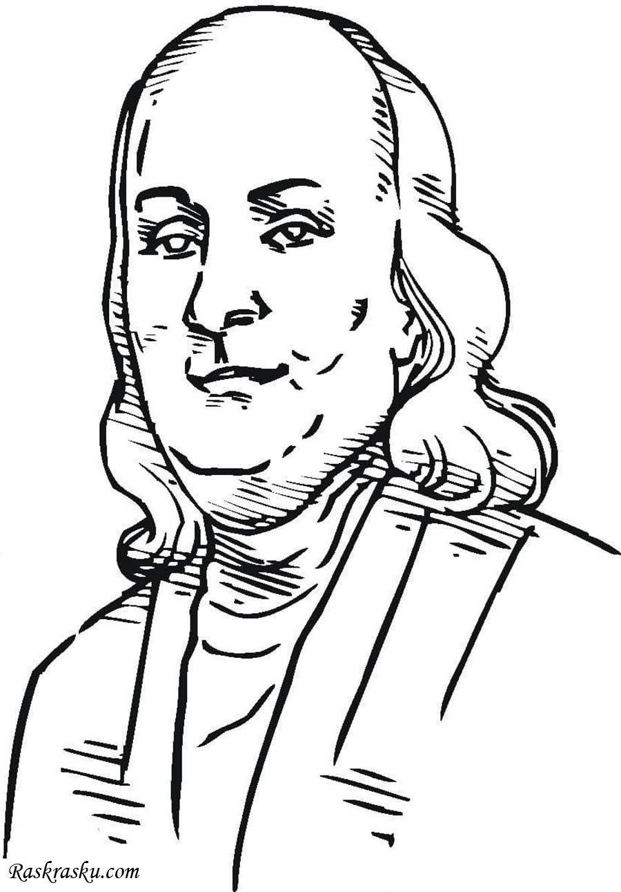Бенджамин Франклин разукрашенный портрет