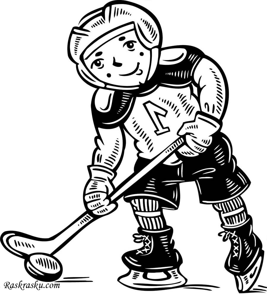 Хоккеист детский рисунок