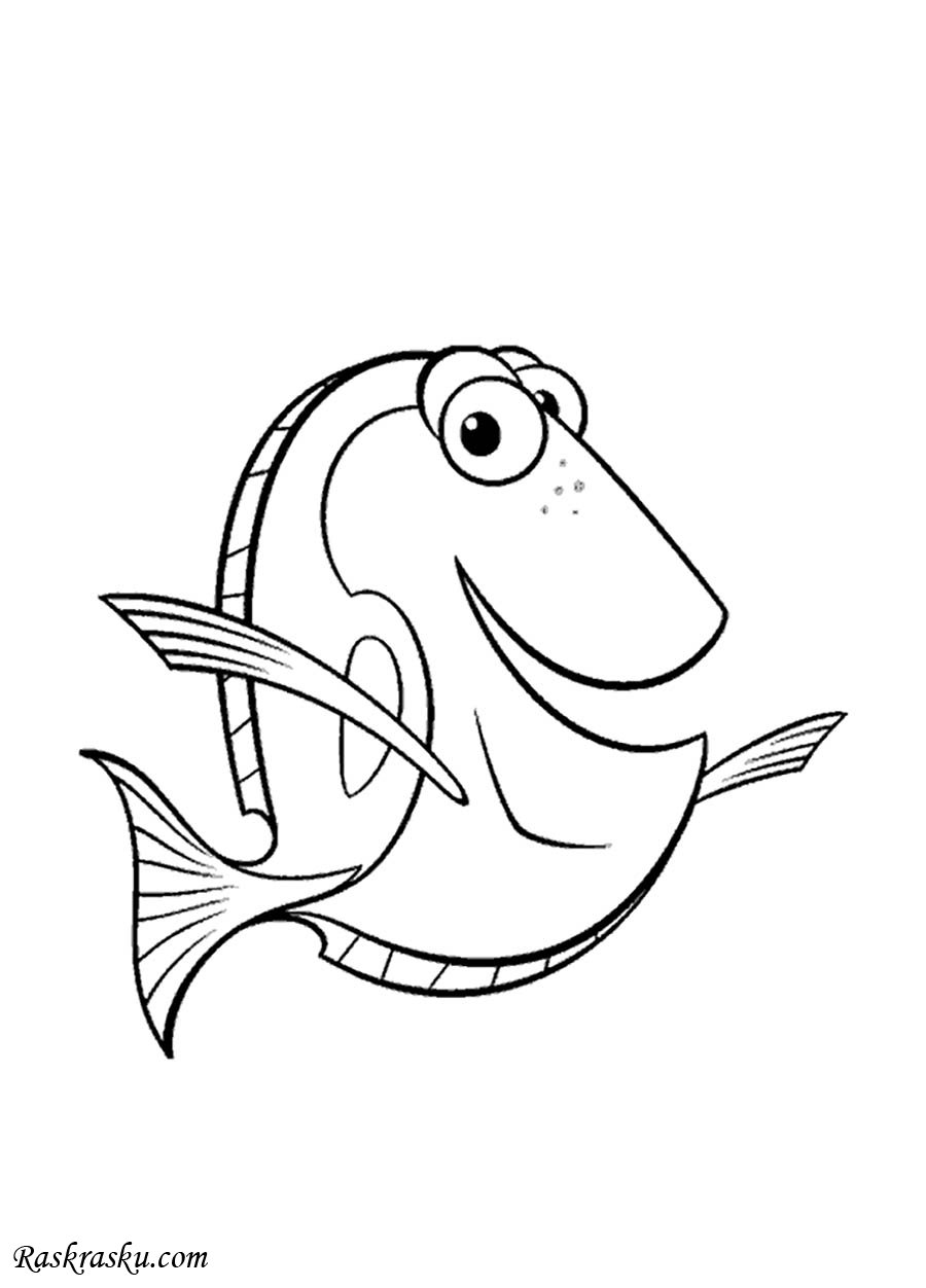 Рыбка дори из мультика раскраска
